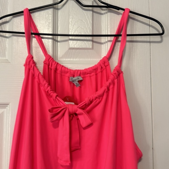 White Birch Pink Sleeveless Body Suit With Adjustable Tie Front Detail - Picture 3 of 10